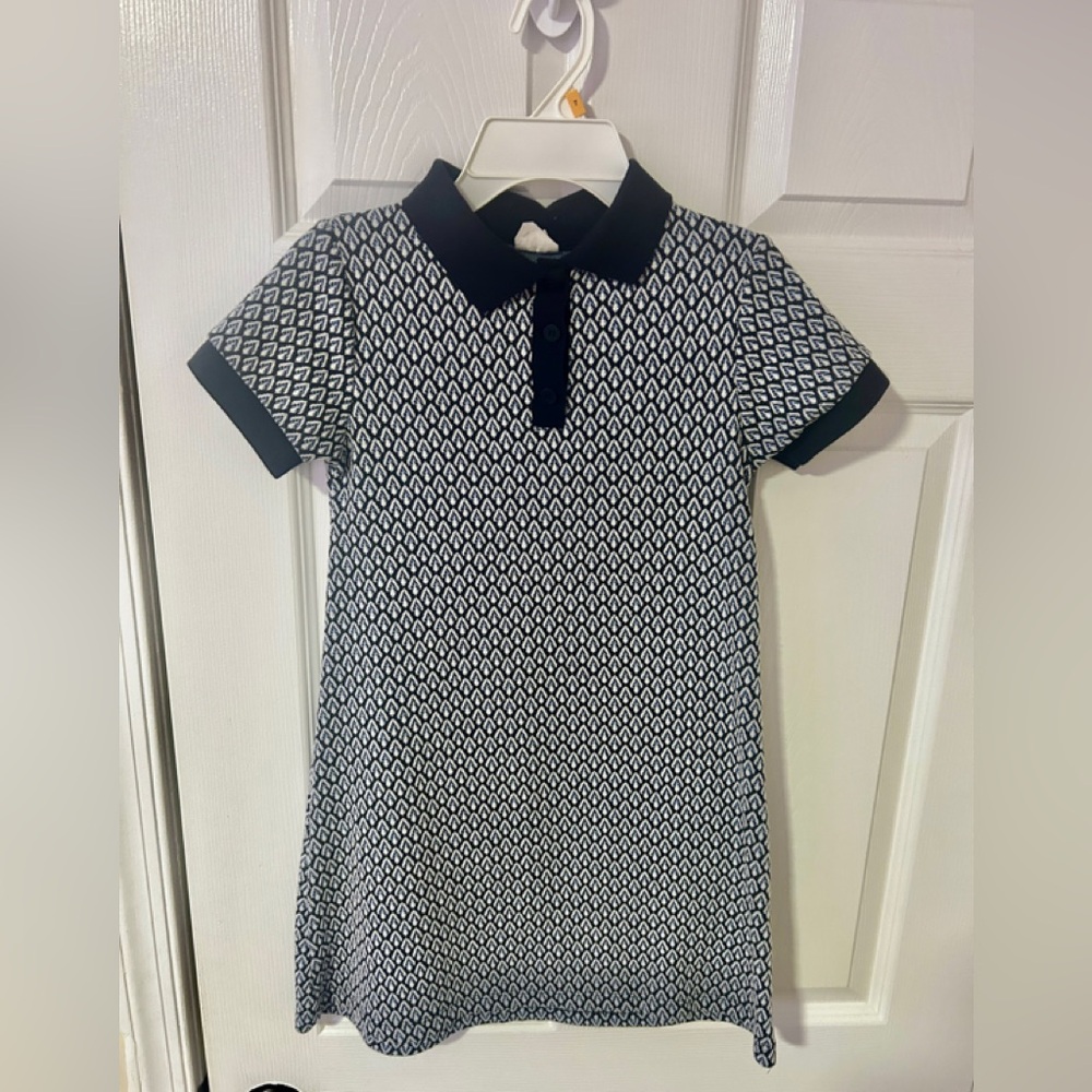 Girl Zara Collar, Preppy Button Down Blue White Tennis Summer Dress Sz 10